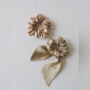Silk Bow Scrunchie and Silk Scrunchie